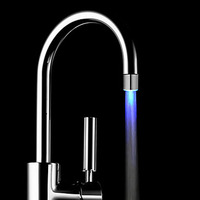 Robinet de Douche LED YenvQee Ioniseur 3 Couleurs RGB Lumineux Sans Batterie avec Capteur de Température Automatique pour la Maison