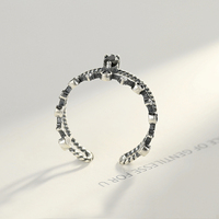 CZCITY Parfait 925 Bague En Argent Bohème Couronne Forme Mignon Anneau Coloré Brillant Goutte D'eau Anneau Anneaux Pour Les Femmes