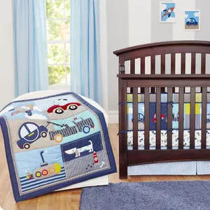 Cartoon Pattern 100% Cotton Super Soft Baby Bedding Set Crib