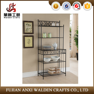 Nero Mobili In Metallo Con Finitura Nera 5-Tier <span class=keywords><strong>Bakers</strong></span> Rack di Stoccaggio Supporto Da Pavimento - Product Image 1