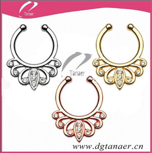 2015 caliente venta joyería falso tabique indio piercing anillo en <span class=keywords><strong>la</strong></span> nariz tabique tribales <span class=keywords><strong>singular</strong></span> piercing piercing tabique - Product Image 2
