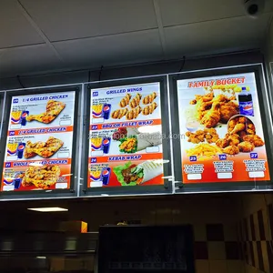 A2 led crystal frame light box for take away menu advertising