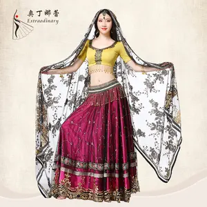 Conjunto de trajes de baile Bollywood, 4 piezas, novedad