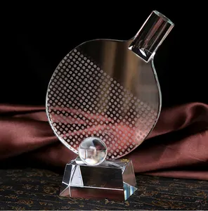 Business Gift Table tennis crystal Award/Ping-pong Trophy Medal Sports Competition Award