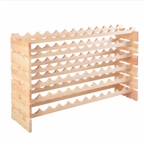Estante de madera apilable para almacenamiento de botellas de vino, estante de exhibición de gran tamaño de <span class=keywords><strong>6</strong></span> niveles con 72 botellas - Product Image 3