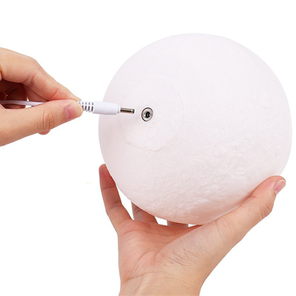 Batería USB recargable Dc 5 V 3D impresión Luna forma Led noche Luz