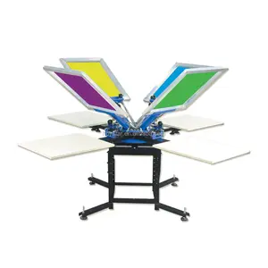 Manual 4 Color 4 Station T Shirt Screen Printing Machine