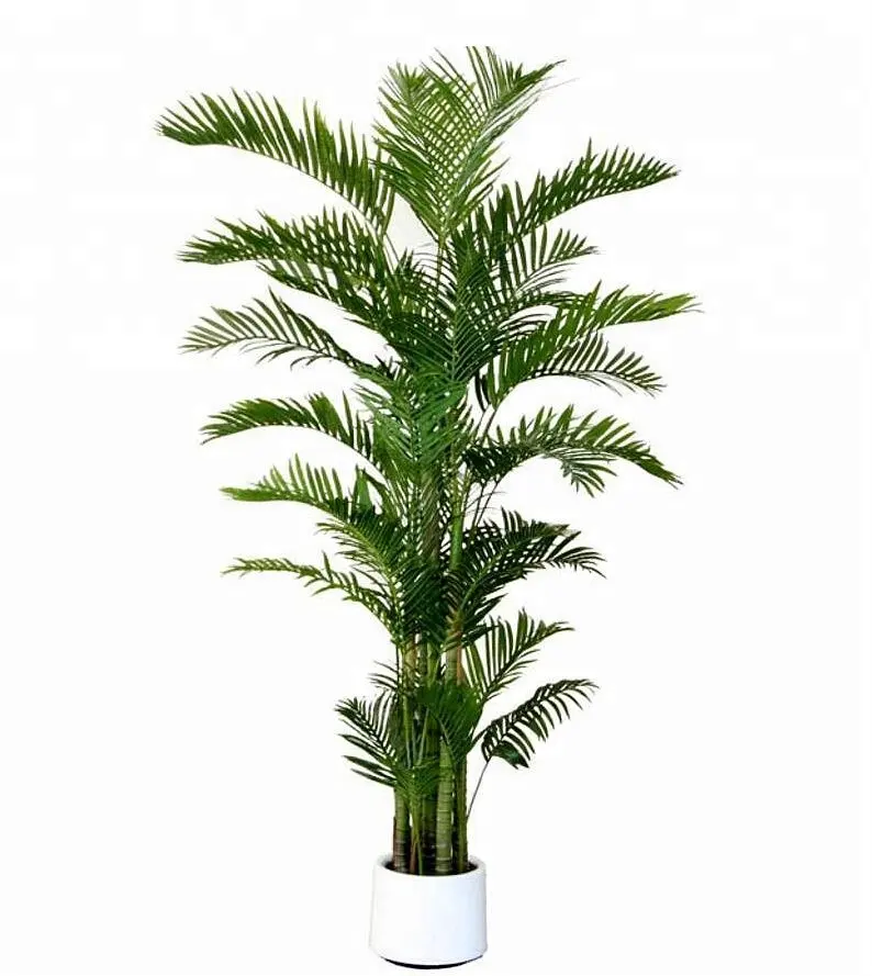 Evergreen Trees Decorative Plant Artificial Tree Green Indoor & Outdoor Road Decoration Landscaping Faux Areca Palm 1.4 Meters