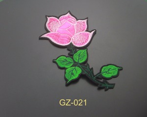 Último bordado 3D rosa flor applique bordado remiendo grande para la ropa - Product Image 3