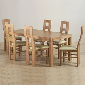 New design cheap used oak wood dining room furniture table and 6 chairs for sale E5002