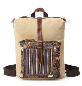 Fashion Ethnic Style Canvas Casual School Book Bag Daypack Rucksack Airline Approved Carry On Backpacks Sports Luggage Backpack