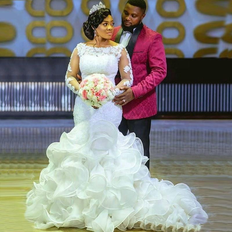 Mermaid Wedding Dress Bridal Gown African Traditional Style