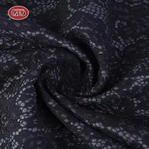Factory supply fashion garment customized black royal blue cord lace fabrics