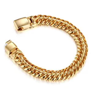 Bracelet tendance pour femmes, chaîne à main en or, acier inoxydable, dubai, collection 2020