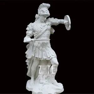 Statua Decorativa in Marmo a Grandezza Naturale di Soldato Greco-Romano Scolpito - Product Image 1