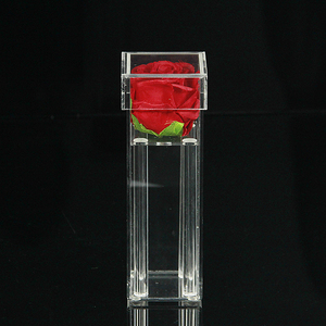 YAGELI กล่องดอกกุหลาบ1ดอกขายส่ง,กล่องใสดอกอะคริลิคลำต้นยาว1ชิ้น - Product Image 3