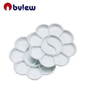 Bview Art Flower Shape Art Paint Tray Artista Acuarela Paleta de plástico Travel Paint Tray Palet para pintar