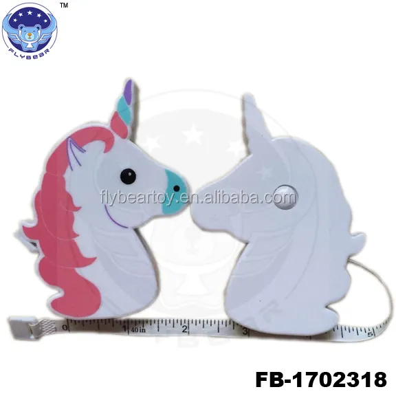 Unicornio cinta popular mini lindo unicornio de medición para la escuela y la Oficina