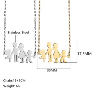 Cadeaux pour la fête <span class=keywords><strong>des</strong></span> pères et <span class=keywords><strong>des</strong></span> mères, vente flash <span class=keywords><strong>ETSY</strong></span>, colliers créatifs en acier inoxydable pour une nouvelle famille de quatre personnes - Product Image 4