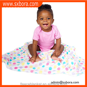 100 polyester promotionnel Bleu <span class=keywords><strong>Treillis</strong></span> Impression Corail Couverture Polaire pour bébé - Product Image 1