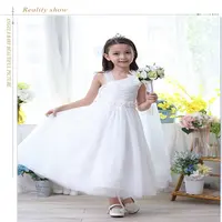 Mädchen pageant kleid Prinzessin Lange Blume mädchen Hochzeit Kleid Formale design Pure White Schöne kinder kleid Für Party