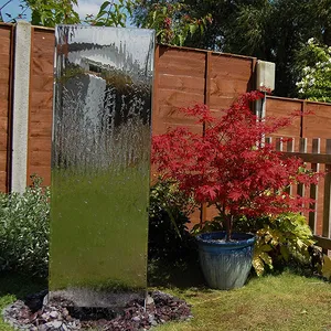 Fontaine de cascade, 1 pièce, sculpture de jardin, table en acier inoxydable, pour l'extérieur, décoration de la maison