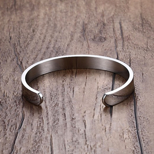 Custom logo Fashion 316L Stainless Steel Cuff Bracelet <strong>Silver</strong> Gold <strong>for</strong> Women <strong>Men</strong> - Product Image 6