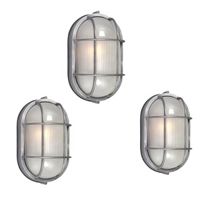 MODERN OUTDOOR WATERPROOF <strong>SILVER</strong> E26 E27 <strong>LIGHT</strong> for <strong>WALL</strong> CAST ALUMINIUM OUTDOOR OVAL BULKHEAD <strong>WALL</strong> <strong>LIGHT</strong> - Product Image 4