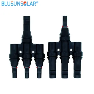 Conector solar 3 em 1 t, ramos para painel solar, conexão paralela, tipo y, ramos macho e fêmea, divisor de cabo, acoplador