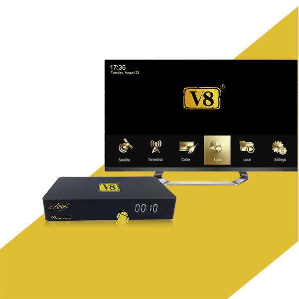 V8 Ángel dvb s2 android tv box DVB-T2/C receptor de satélite kodi14.2 OTT IPTV inteligente andriod tv box