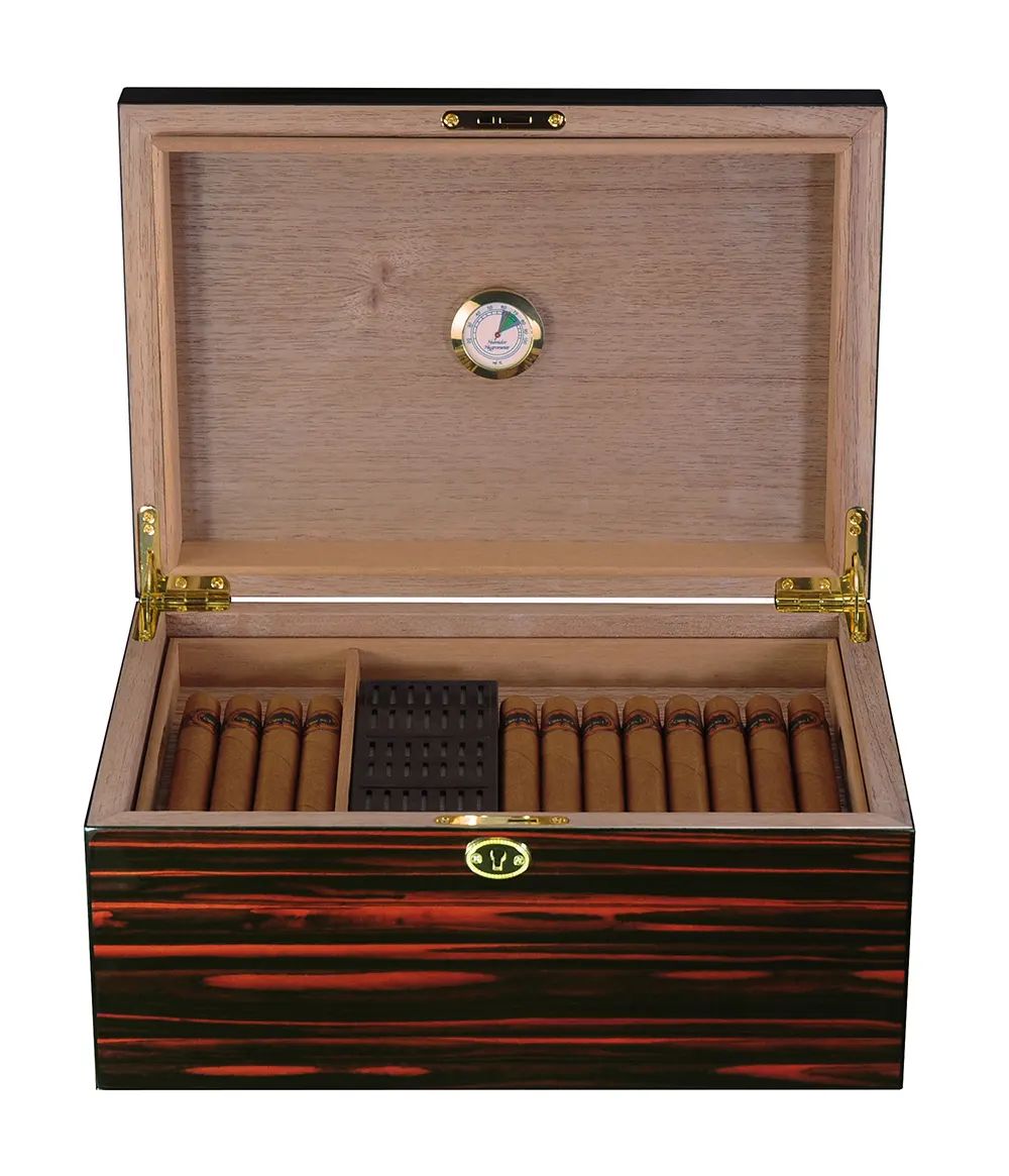 Madeira design grande ebony cigarro humidor, charuto coleção armário