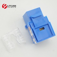 LIYUAN LY-KJ6-01 Conector Keystone Hembra RJ45 Cat6 UTP Sin Blindaje, Módulo Dual IDC de Red de 90 Grados