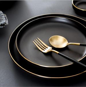 Premier choix créatif nordique fine noir traçage or dîner en porcelaine <span class=keywords><strong>ensemble</strong></span> de vaisselle - Product Image 3