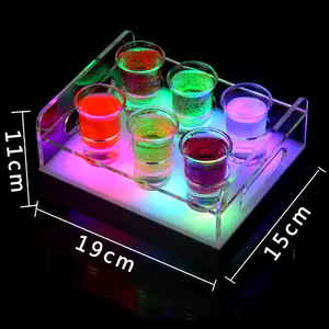 <span class=keywords><strong>Plateau</strong></span> lumineux LED coloré <span class=keywords><strong>pour</strong></span> <span class=keywords><strong>verres</strong></span> à shot, <span class=keywords><strong>plateau</strong></span> de service en acrylique avec LED - Product Image 1