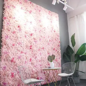 Fondo de boda de nuevo diseño, decoración, Hortensia con Rosa, pared de flores enrolladas