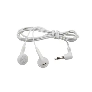 Cheap 1.4 meter 3.5mm jack long cable single use disposable white earphone