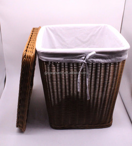 Cesto portabiancheria in plastica rattan lavabile grazioso intrecciato a mano per asciugamano da bagno dell'hotel - Product Image 6