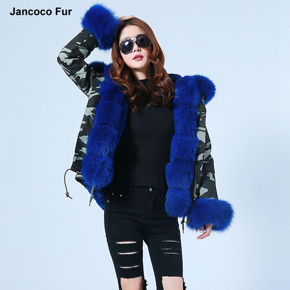 Réel de Fourrure de Fox Col Poignets Parka Hiver Chaud À Court Parker Haute Qualité À Capuche Manteau De Mode Veste