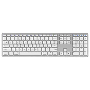 Teclado inalámbrico con bluetooth para ordenador, con cable usb, portátil, color blanco, hebreo, Ruso