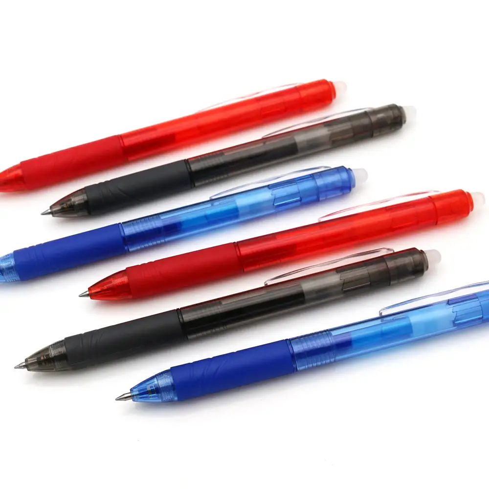 क्लिकर वापस लेने योग्य व्यामार्जनीय कलम रंगीन व्यामार्जनीय ballpoint कलम छात्र ड्राइंग और आसान सुधार के लिए आदर्श