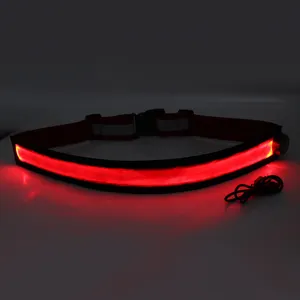 Usb led ricaricabile luminoso regolabile riflettente corsa all'aperto ciclismo sicurezza sportiva lampeggiante accendi cintura elastica in vita