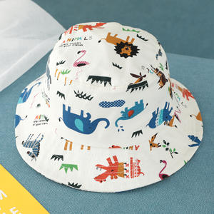 Cappello da pescatore per bambini B424 primavera estate con animali dei cartoni animati - Product Image 3