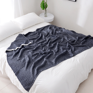 Écologique tissé Super doux épais 4 couches adulte coton mousseline Portable portable solide quatre saisons lit couette couverture maison - Product Image 2