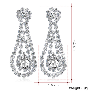 Ztech — boucles d'oreilles en strass à fermeture magnétique, pour mariage, lustre, nouveauté mode, vente en gros, été, Offre Spéciale - Product Image 6