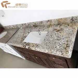 Fabrika fiyat kar beyaz altın granit mutfak tezgahı banyo vanity top bar top