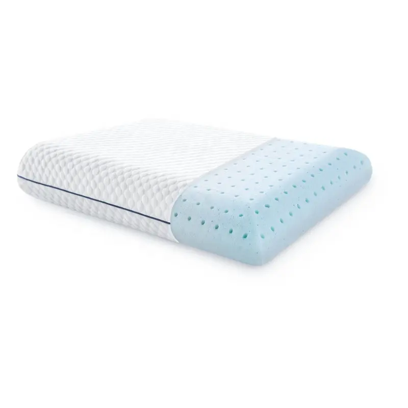 Travesseiro de pescoço em espuma com elástico, almofadas macias para enfermagem em casa, gel de resfriamento infundido