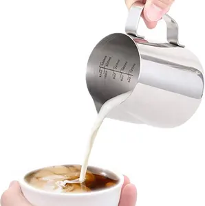 不锈钢牛奶发泡投手卡布奇诺投壶灌杯浓咖啡杯奶精杯150/350/600/1000毫升