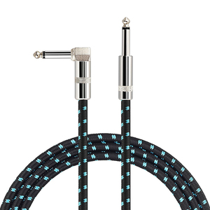 Câble de guitare Audio Jack TRS de haute qualité, tressé Durable à Angle droit de 6.35mm, câble d'instrument, accessoires de <span class=keywords><strong>basse</strong></span>, Transmission Audio - Product Image 2