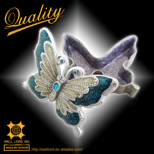 Caja de joyería de metal gris de Rosario suntuosa de moda de alta gama - Product Image 5