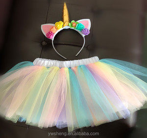 Del bambino del commercio all'ingrosso delle ragazze capretti pannello esterno del tutu arcobaleno <span class=keywords><strong>unicorno</strong></span> nylon pettiskirts <span class=keywords><strong>vestito</strong></span> dal tutu - Product Image 3